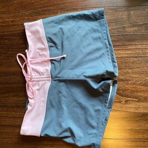 Pink/gray bathing suit shorts